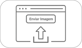 Tela de um site ou aplicativo com botão para enviar imagem.