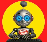 Robô Bombril teclando